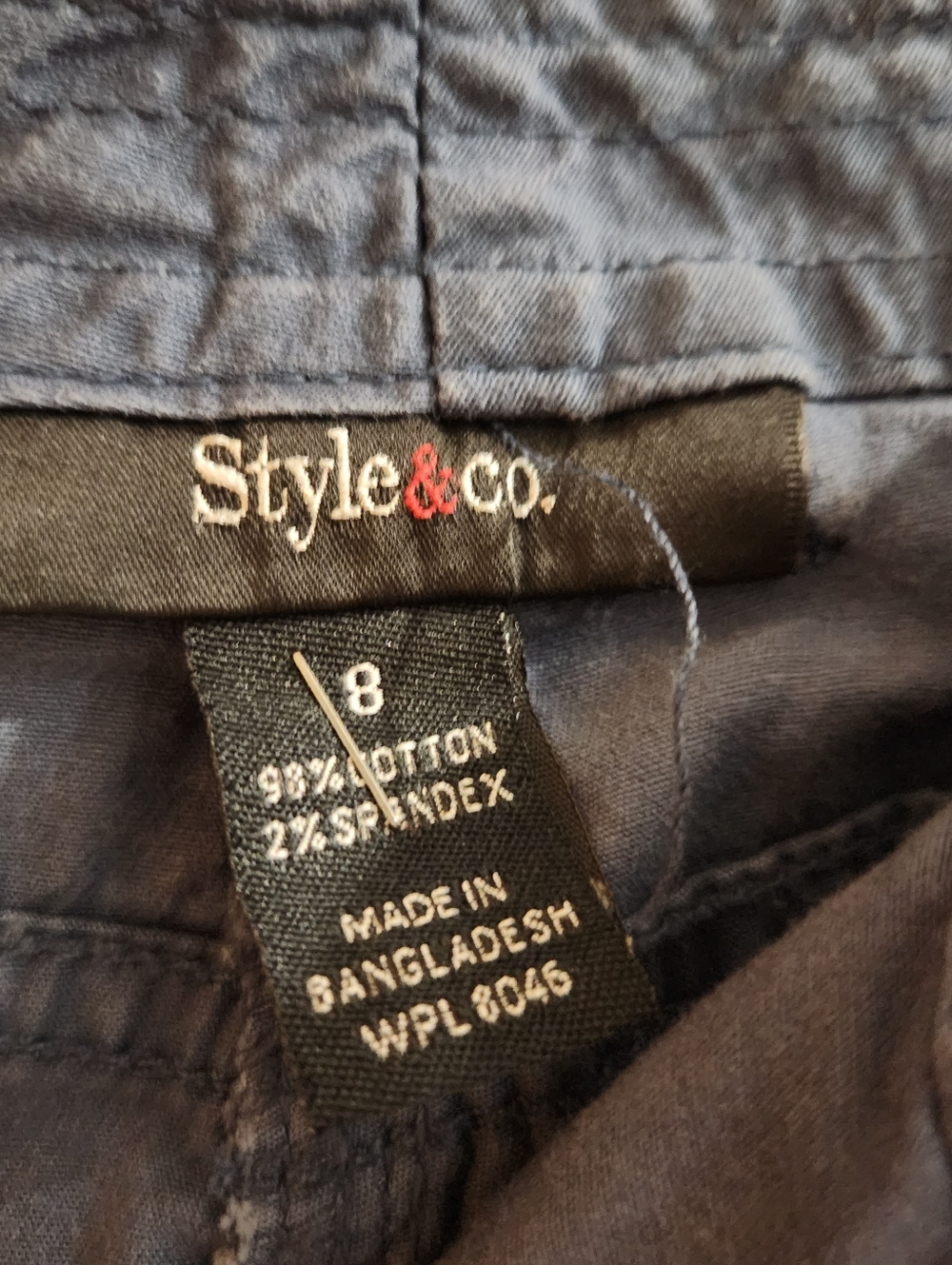 Style & Co. Slate Blue  Cropped Cargo Pants Women’s Size 8 Toggle - Picture 2 of 5